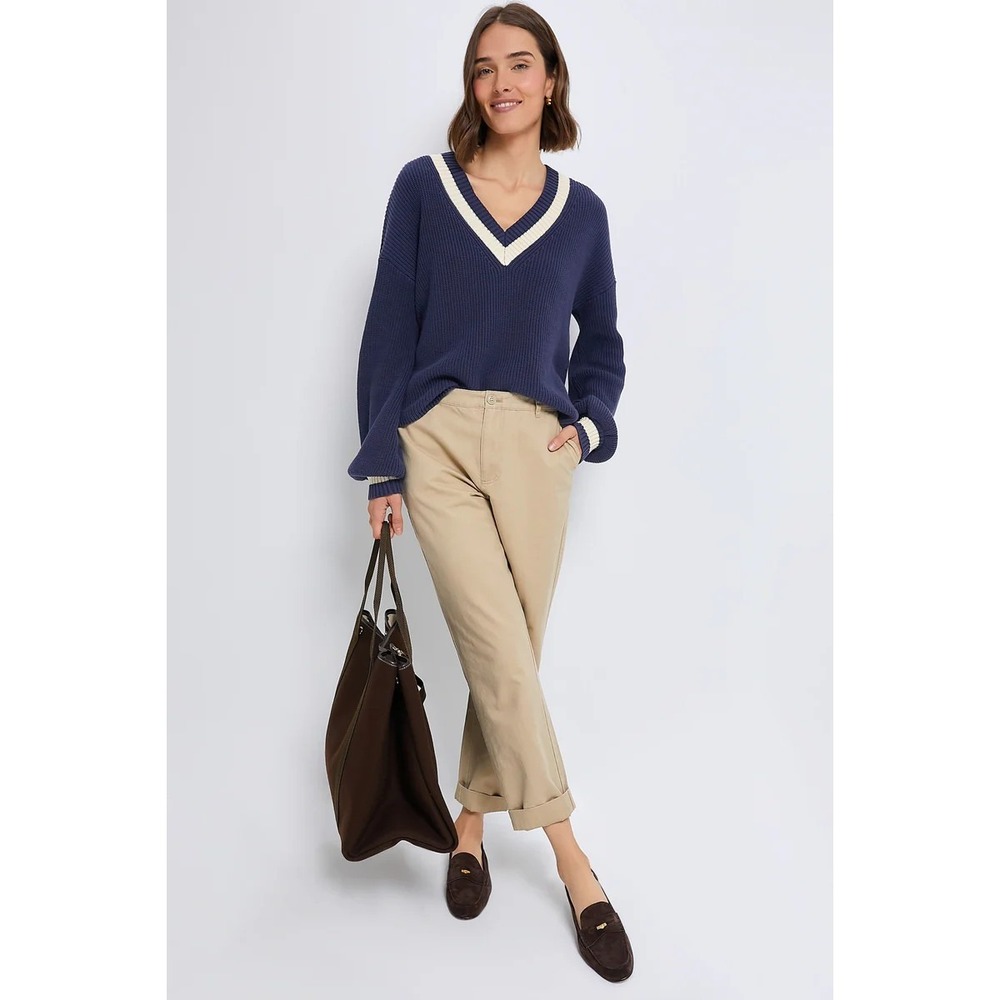 Tuckernuck Women's Khaki Chino Collins Pants Size 4 100% Cotton‎
